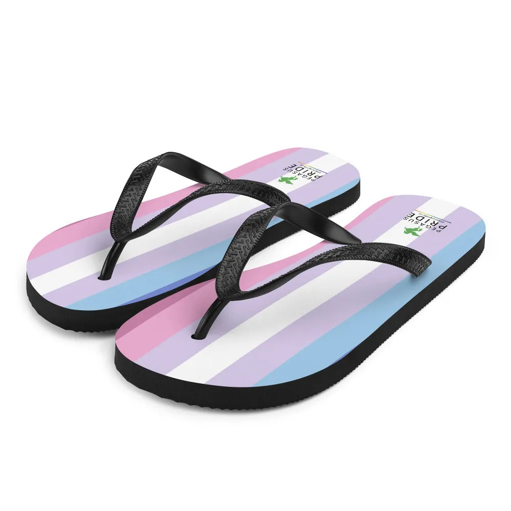 Bigender Pride Flag Flip Flops