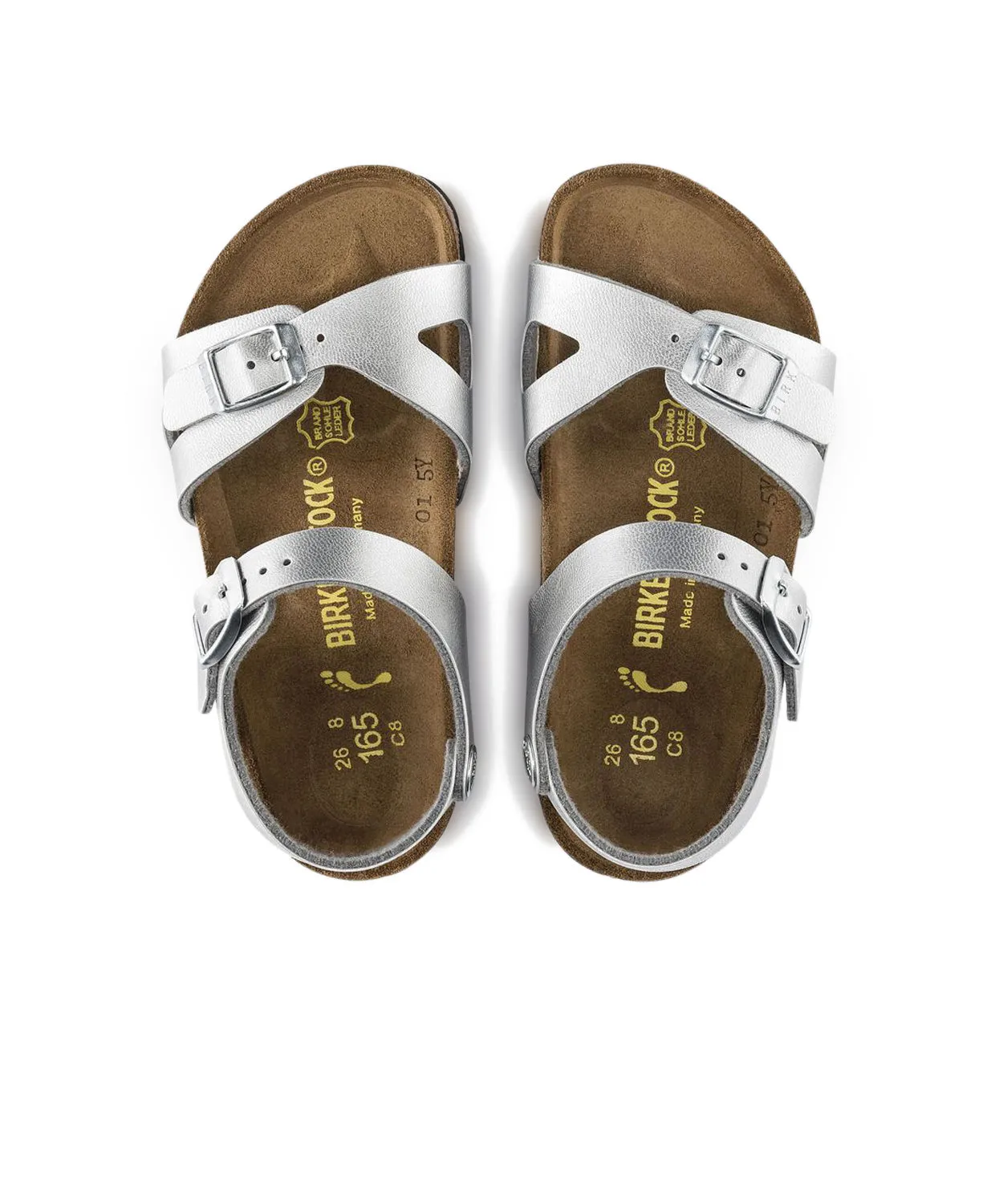 Birkenstock Kids Rio Birko-Flor Silver Sandals