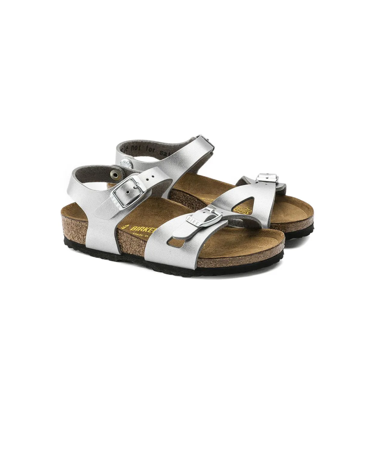 Birkenstock Kids Rio Birko-Flor Silver Sandals