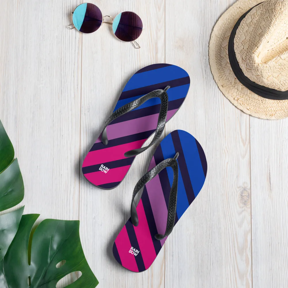 Bisexual Diagonal Stripe Flip-Flops