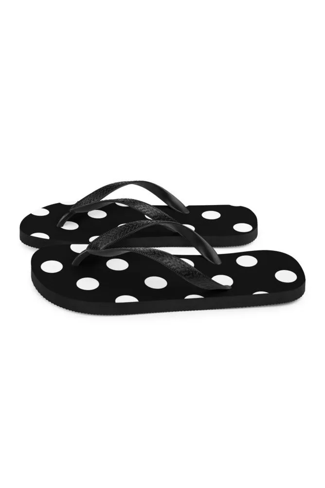 Black and White Polka dots Flip-Flops