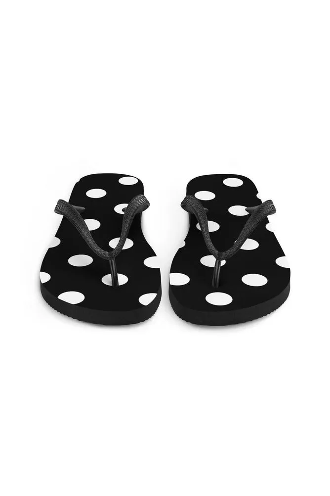 Black and White Polka dots Flip-Flops