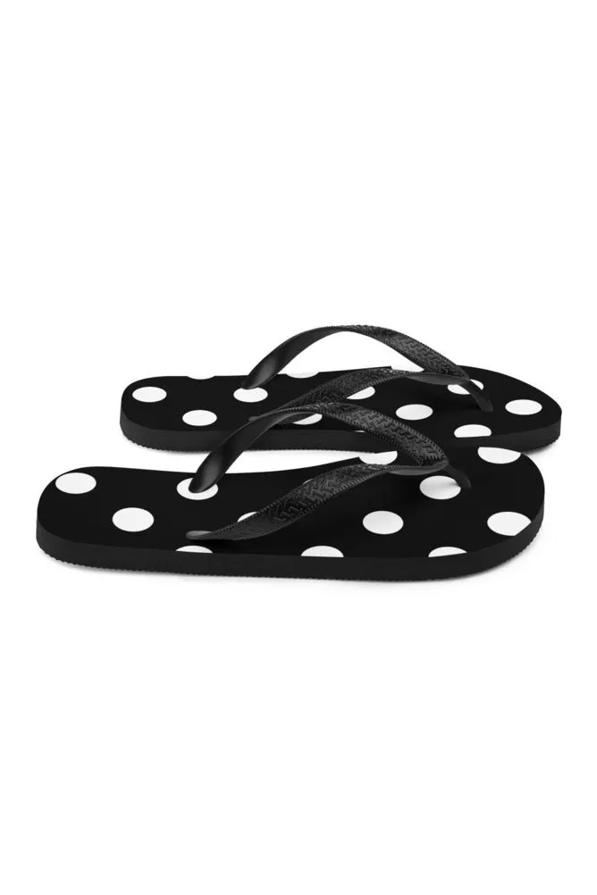 Black and White Polka dots Flip-Flops