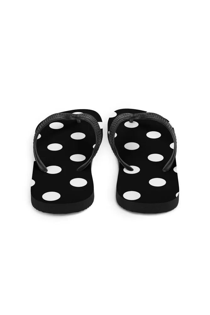 Black and White Polka dots Flip-Flops