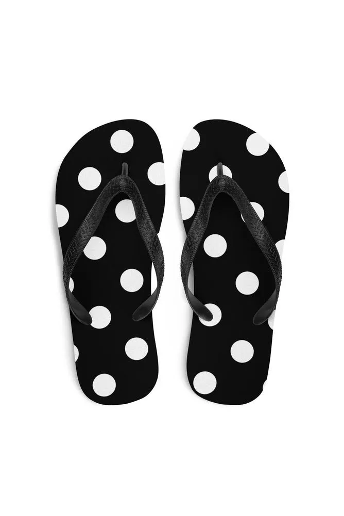 Black and White Polka dots Flip-Flops