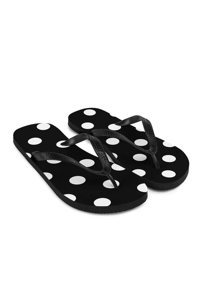 Black and White Polka dots Flip-Flops