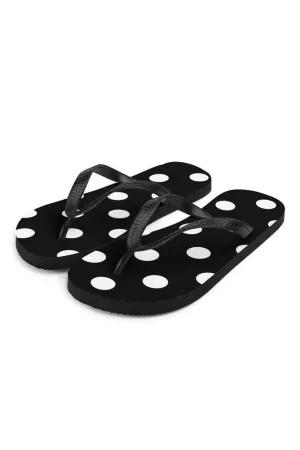 Black and White Polka dots Flip-Flops