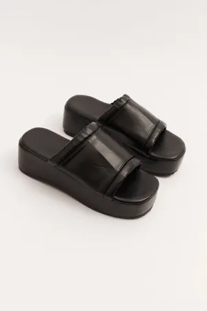 Black Flatform Sandals