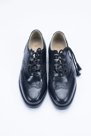 Black Leather Ghillie Brogues