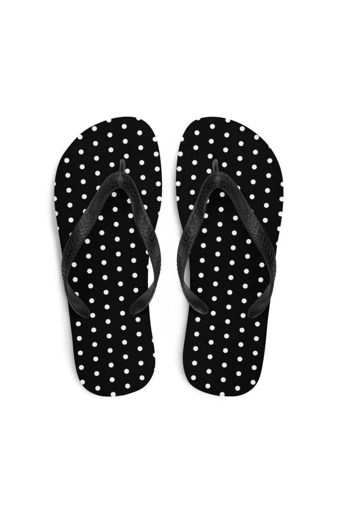 Black Polka-dot Flip-Flops