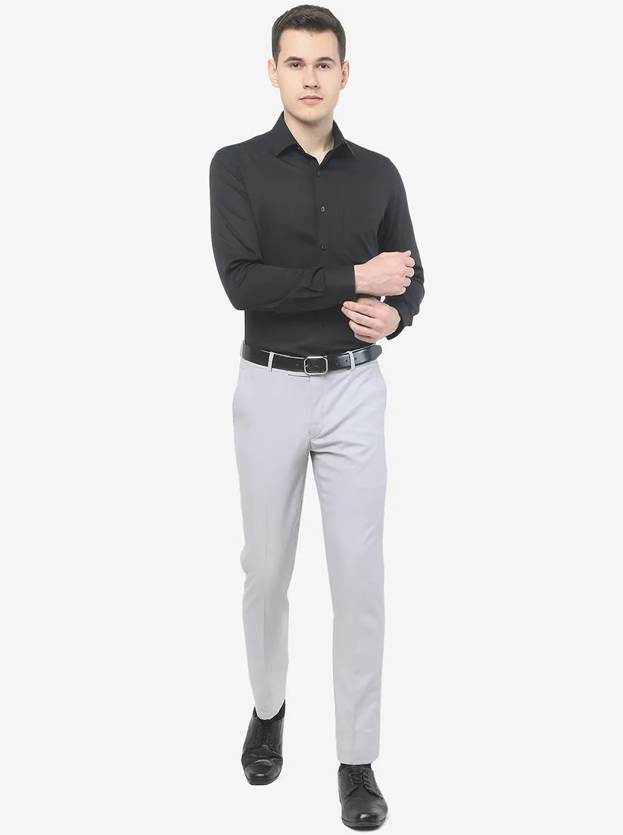 Black Solid Slim Fit Formal Shirt | JadeBlue