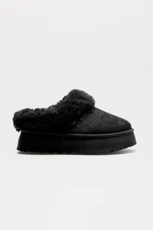 Blizzard Fur Trim Booties - Black