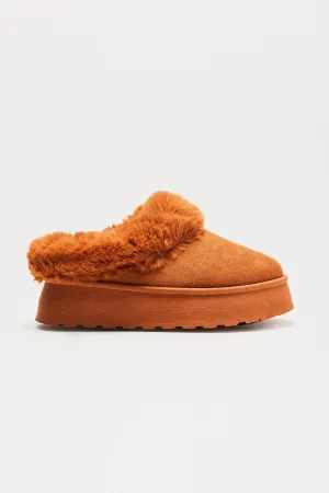 Blizzard Fur Trim Booties - Camel