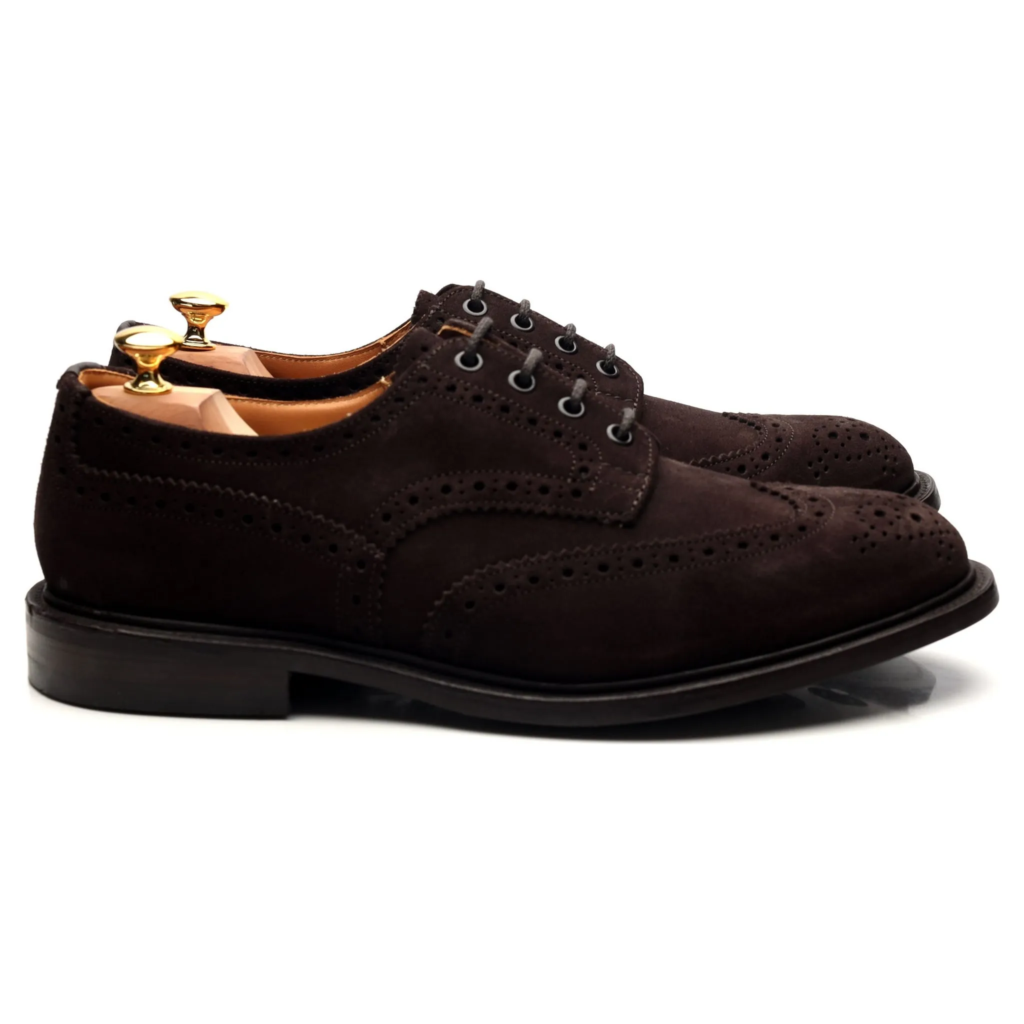 'Bourton' Dark Brown Suede Derby Brogues UK 11