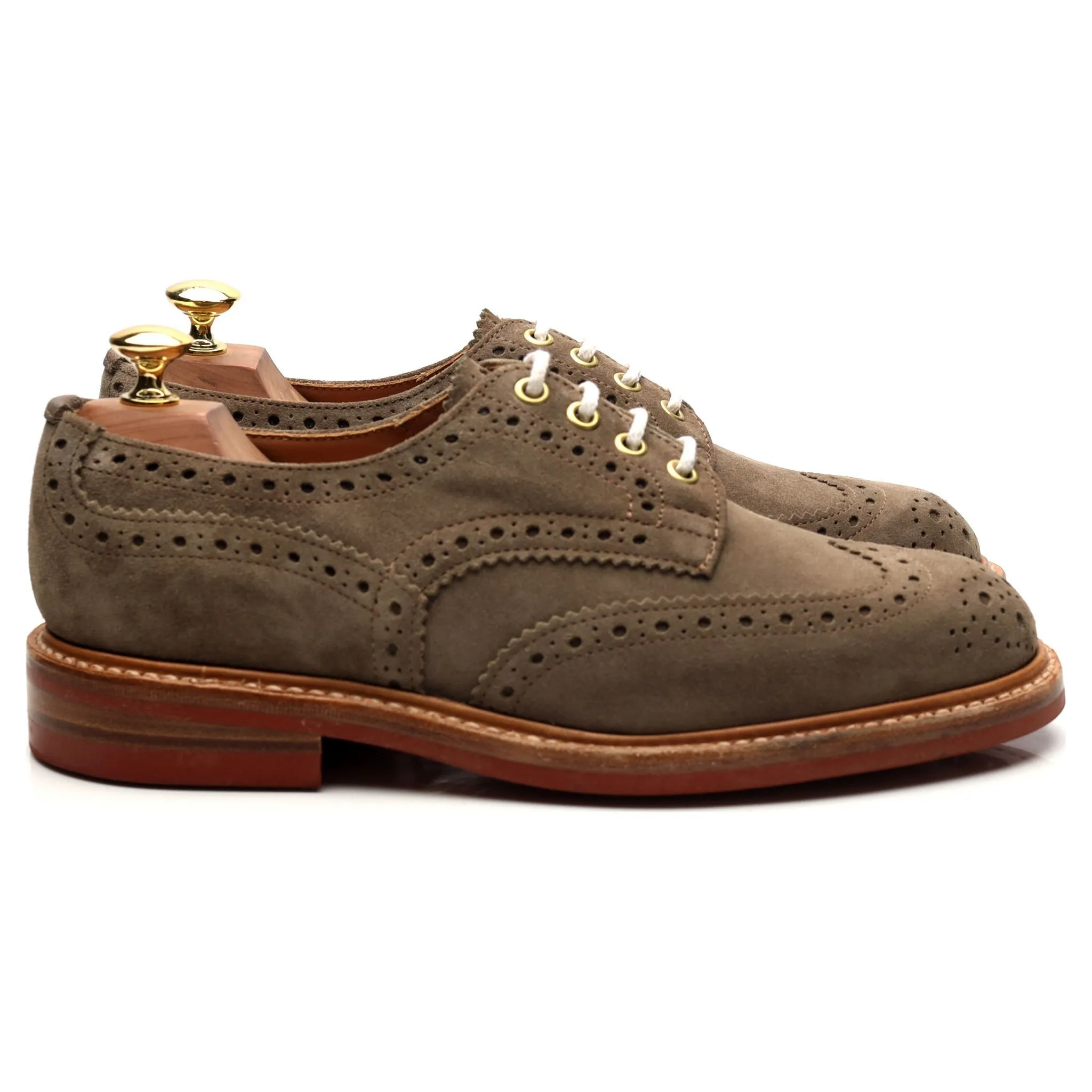 'Bourton' Light Brown Suede Derby Brogues UK 6.5