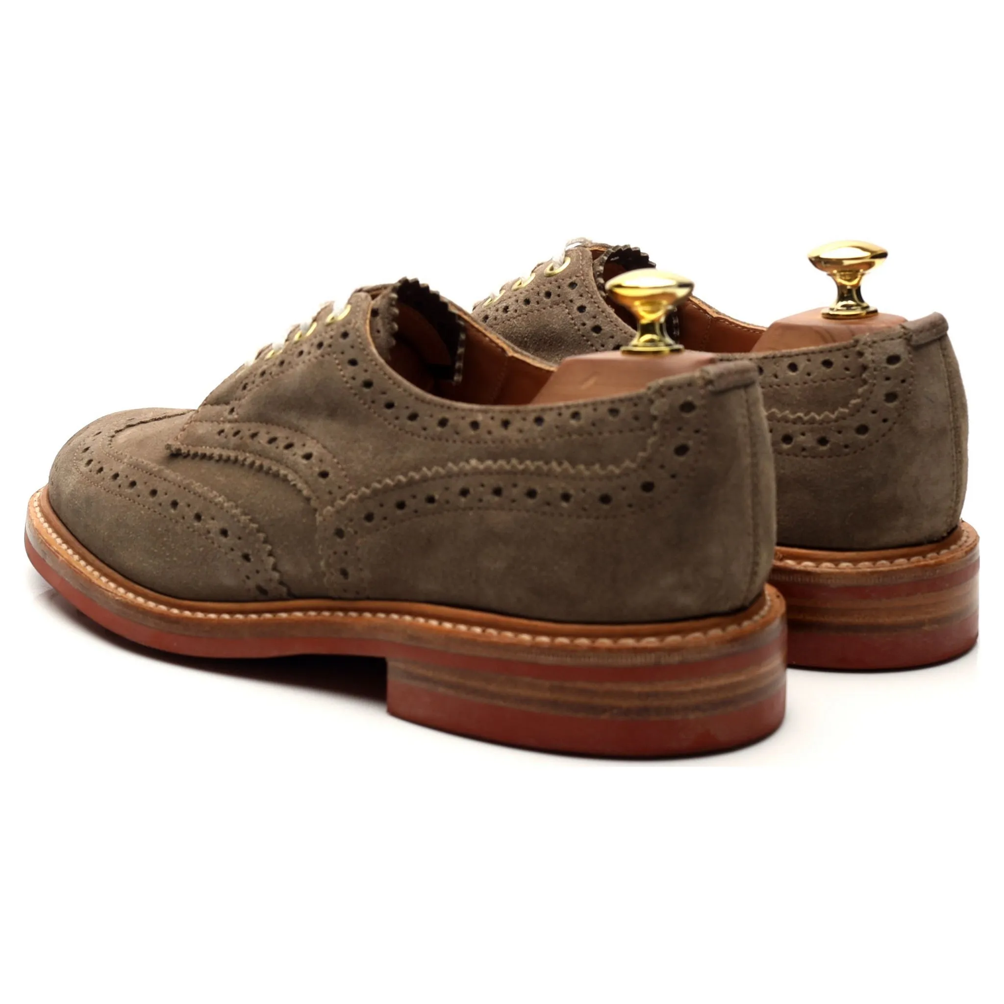 'Bourton' Light Brown Suede Derby Brogues UK 6.5