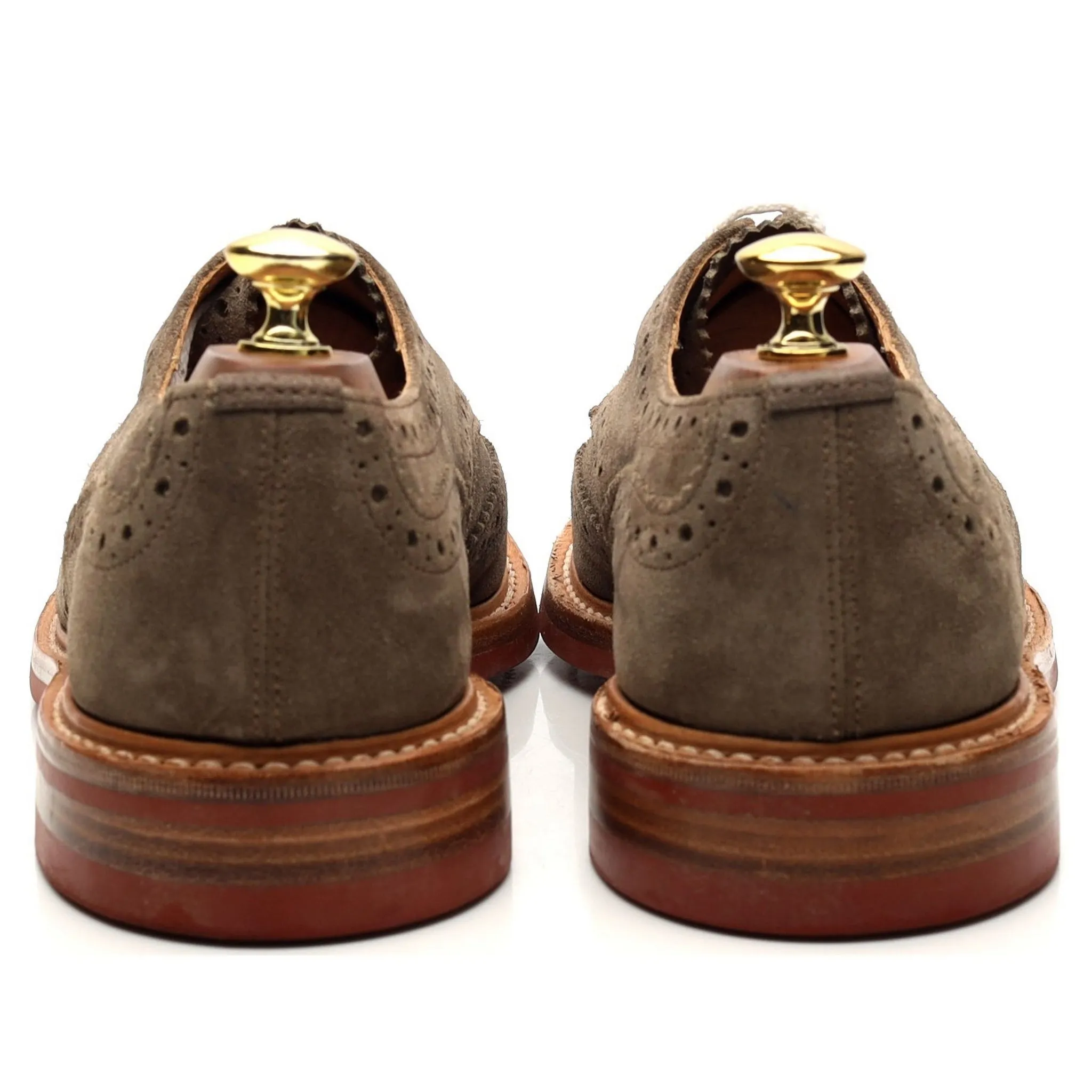 'Bourton' Light Brown Suede Derby Brogues UK 6.5