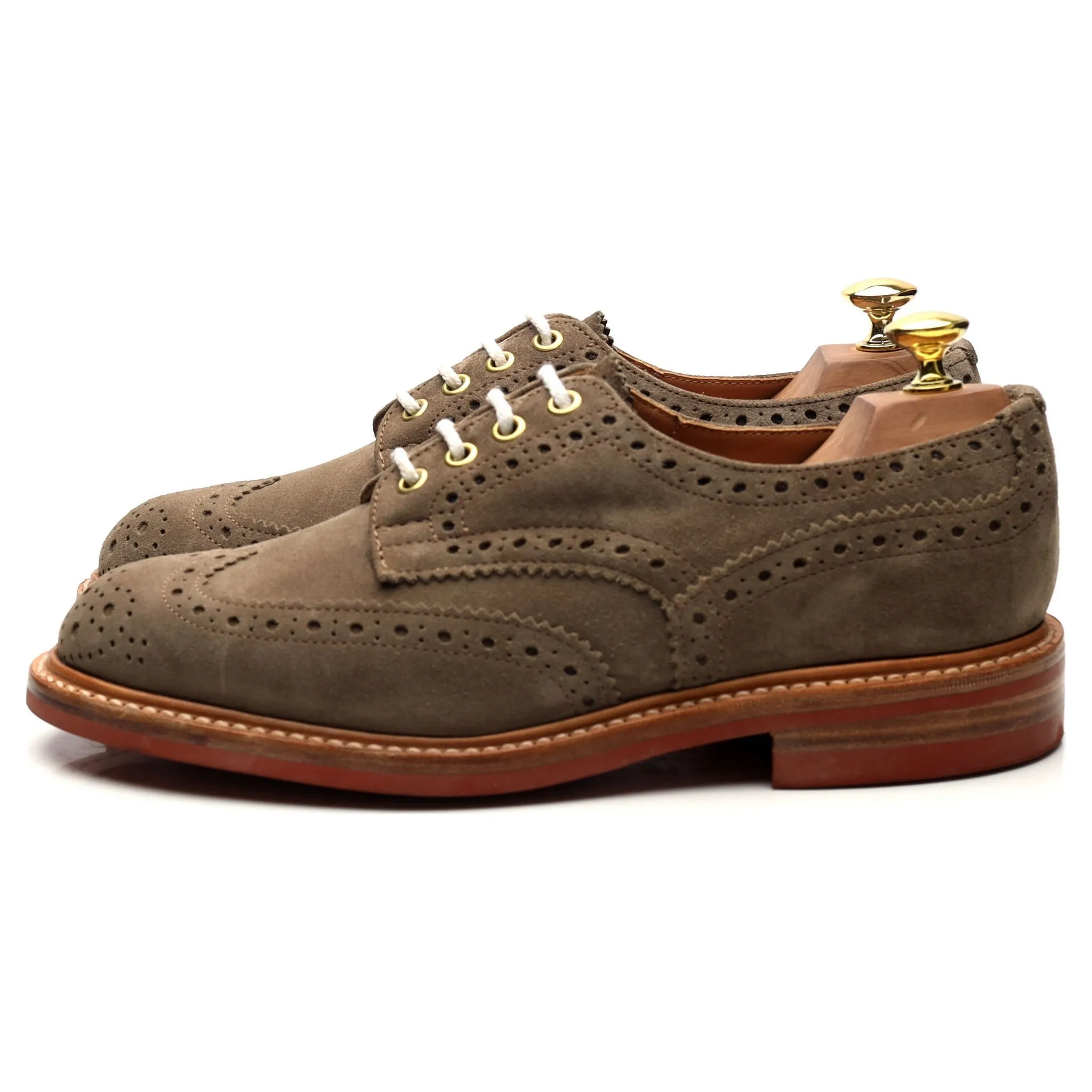 'Bourton' Light Brown Suede Derby Brogues UK 6.5