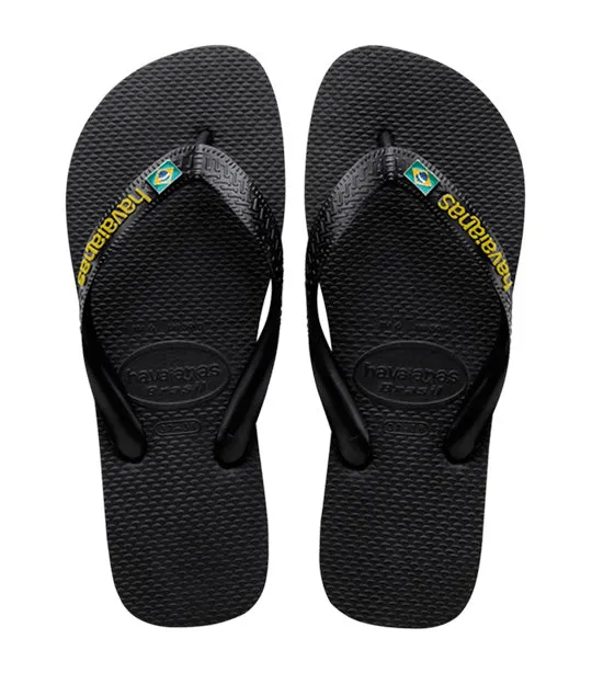 Brazil Layers 2 Flip Flops Black