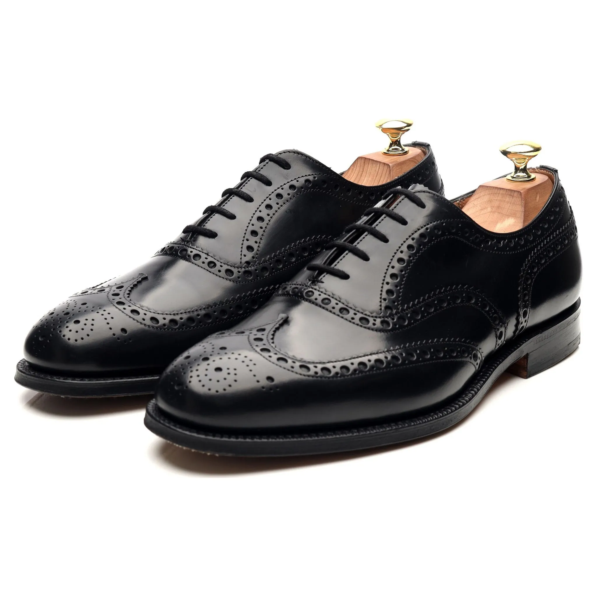 'Brisbane' Black Leather Brogues UK 8 G