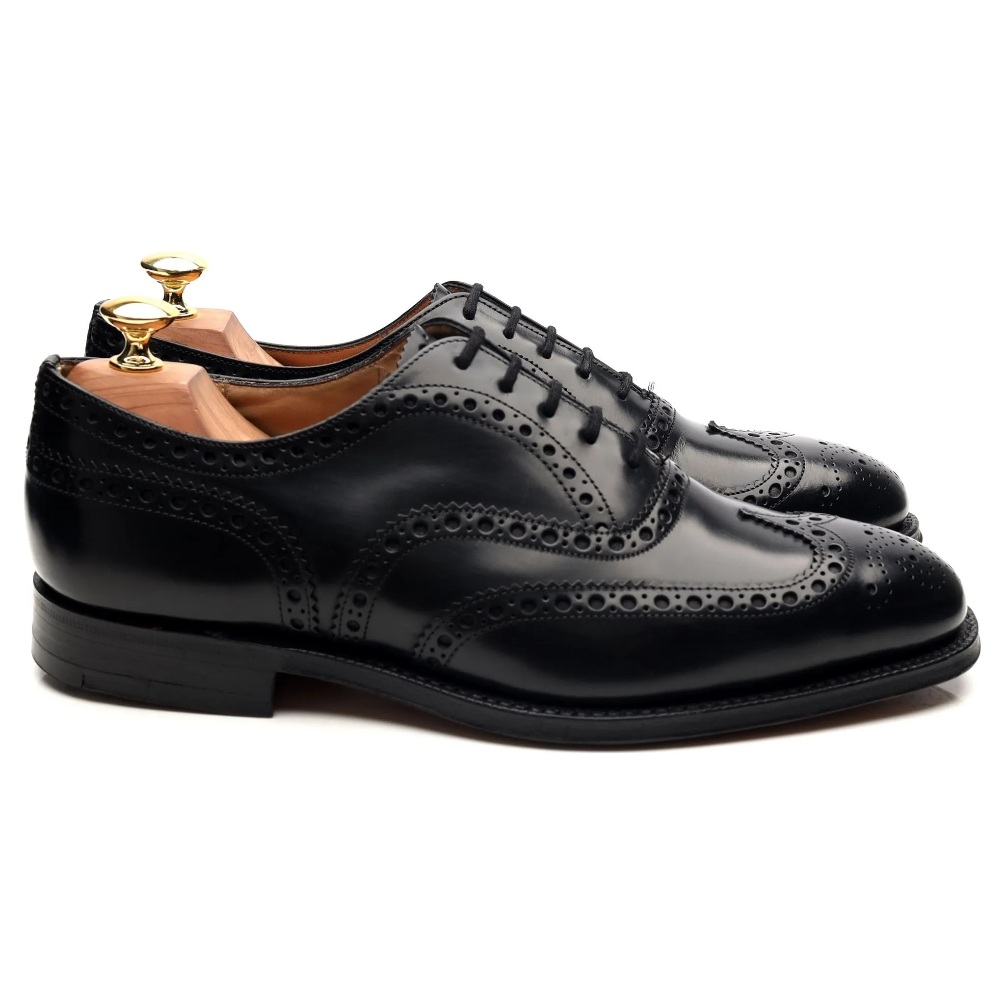 'Brisbane' Black Leather Brogues UK 8 G