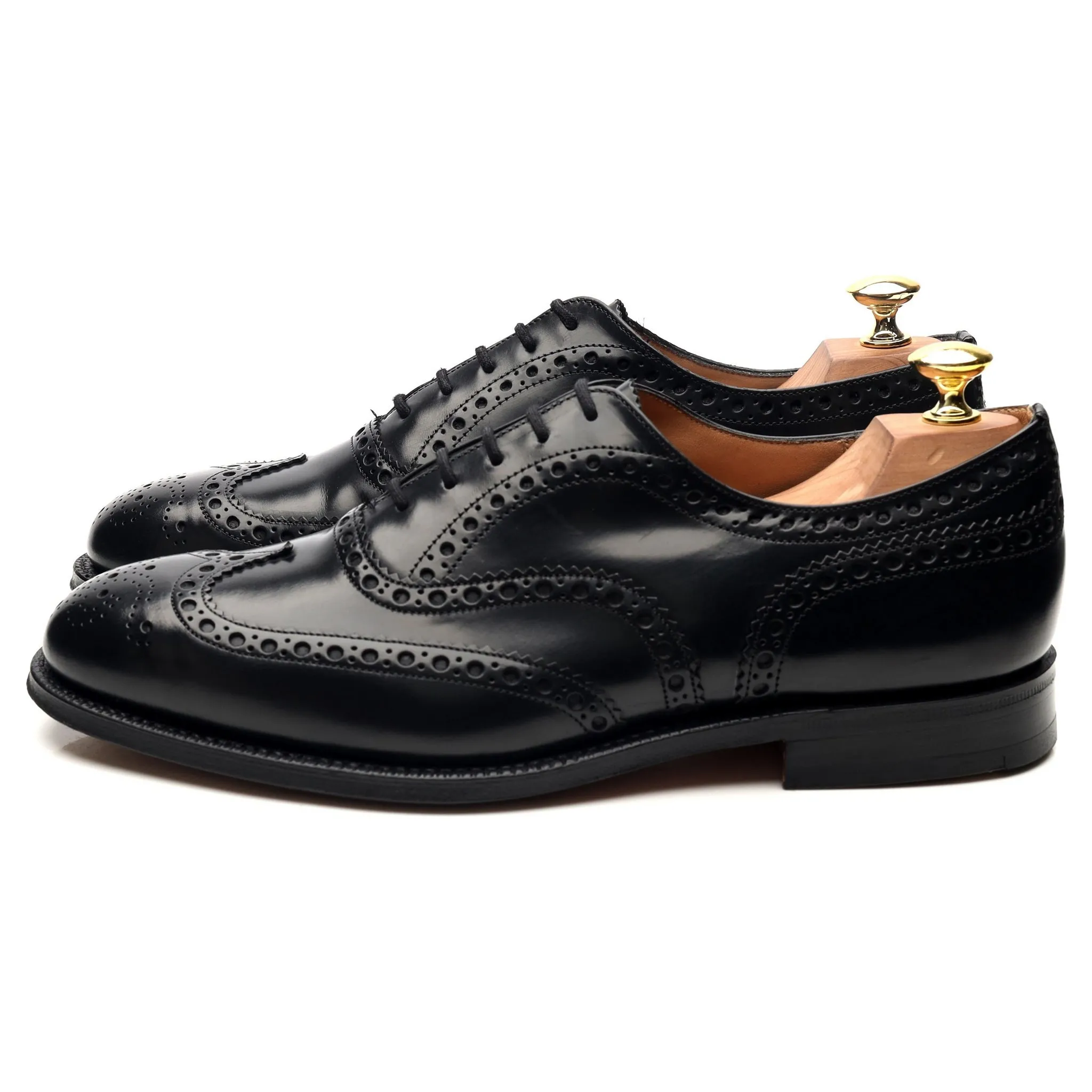 'Brisbane' Black Leather Brogues UK 8 G