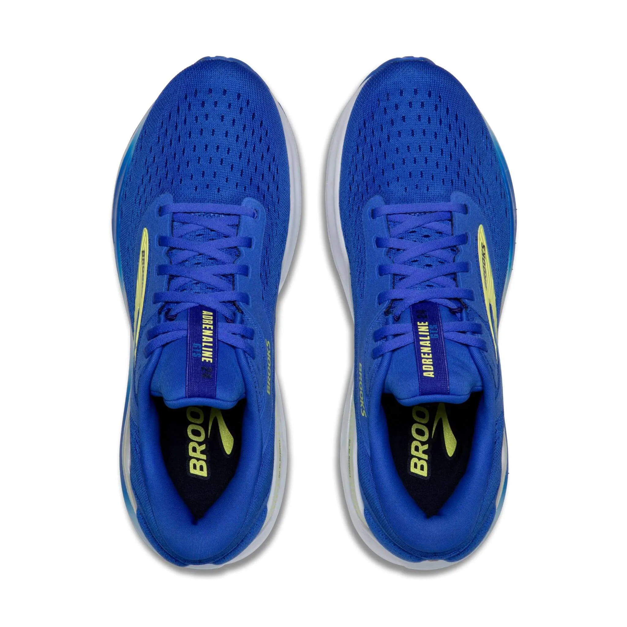 Brooks | Men's Adrenaline GTS 24 2E Running Shoes - Cobalt/Neo Yellow/Peacoat