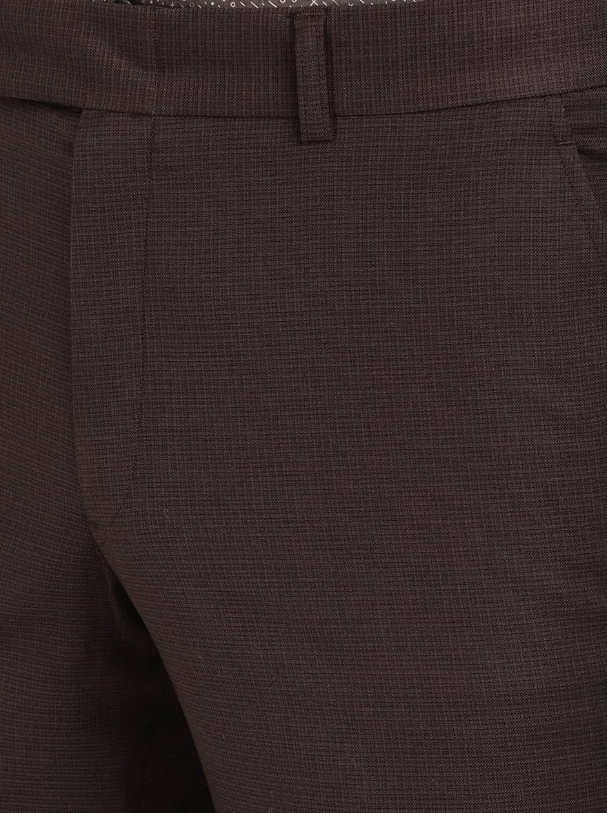 Brown Checked Classic Fit Formal Trouser | JadeBlue