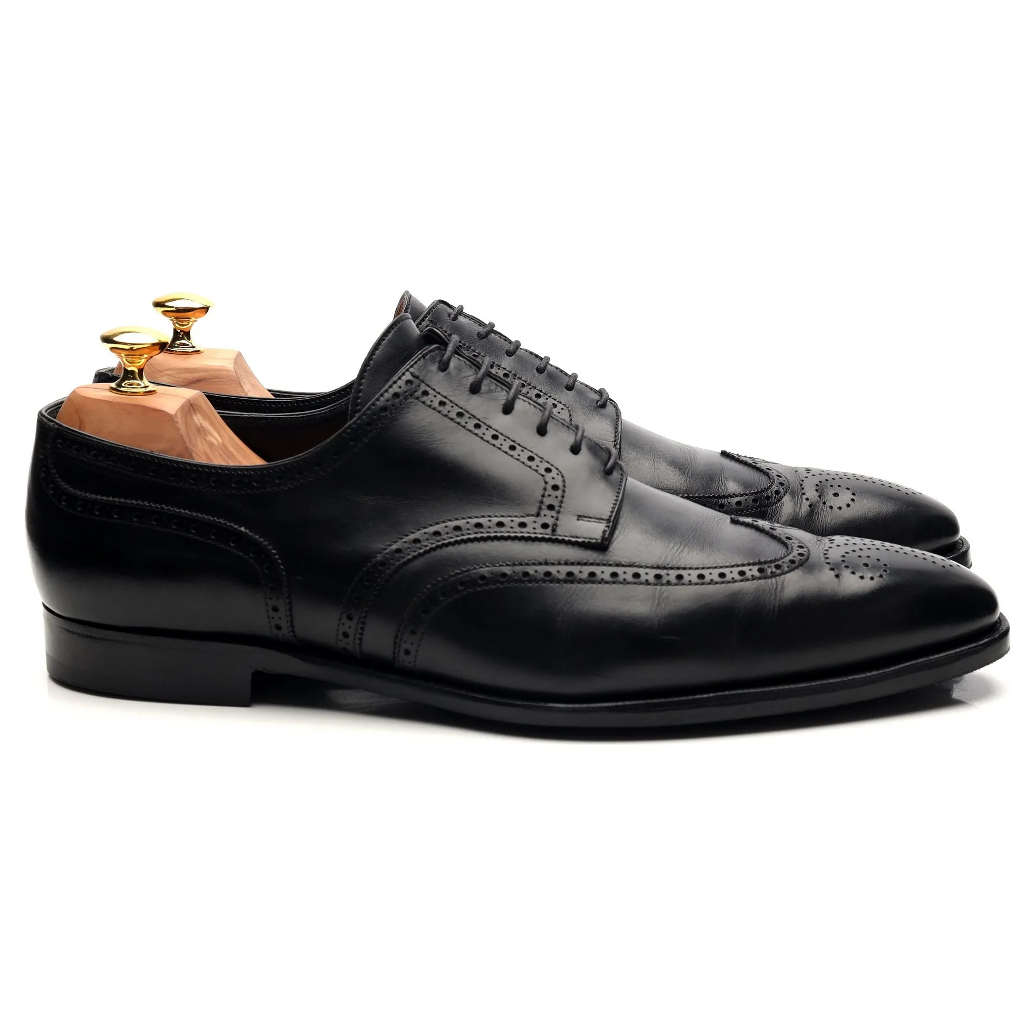 'Brunswick' Black Leather Derby Brogues UK 10.5 E