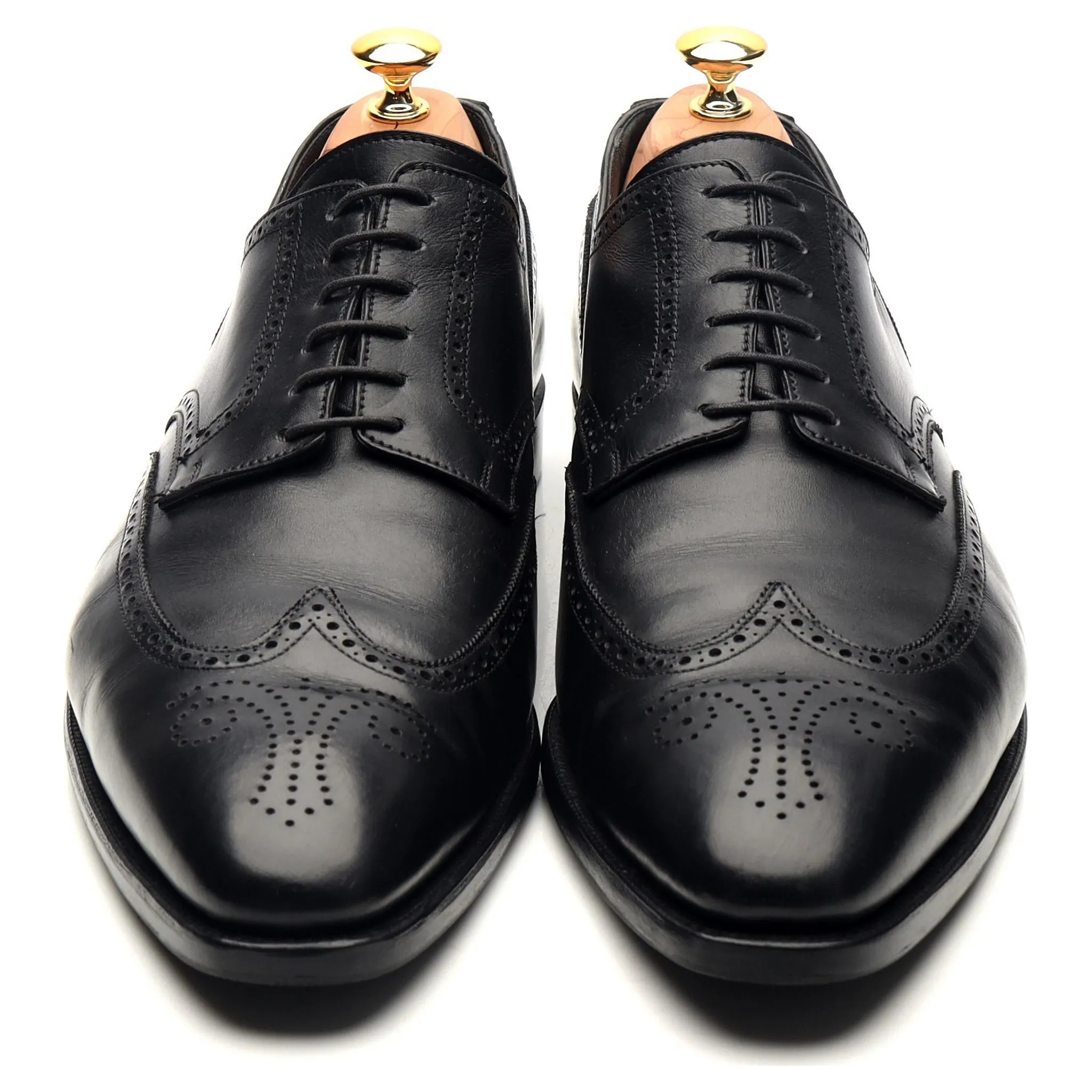 'Brunswick' Black Leather Derby Brogues UK 10.5 E