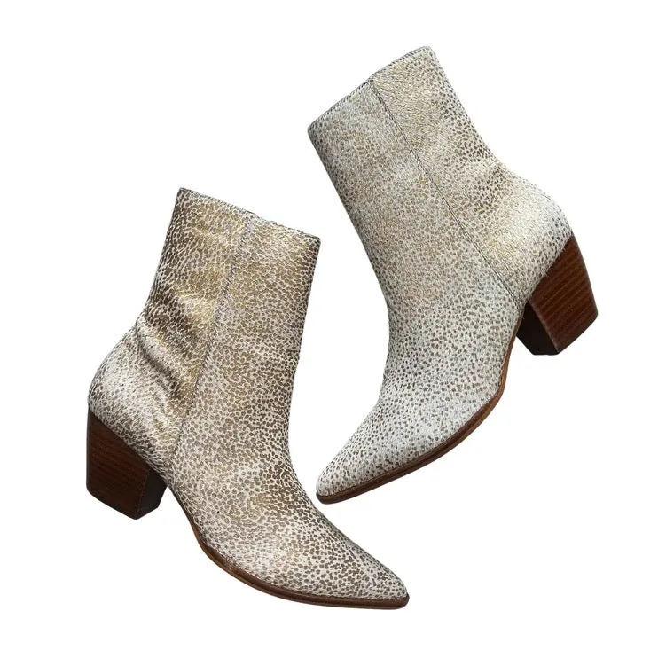 Caty Gold Spatter Cowhair Boot