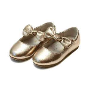 Celia Knotted Bow Flat -- Rose Gold