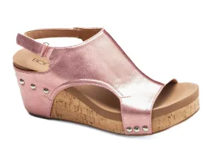 Corkys Carley Pink Metallic Wedge