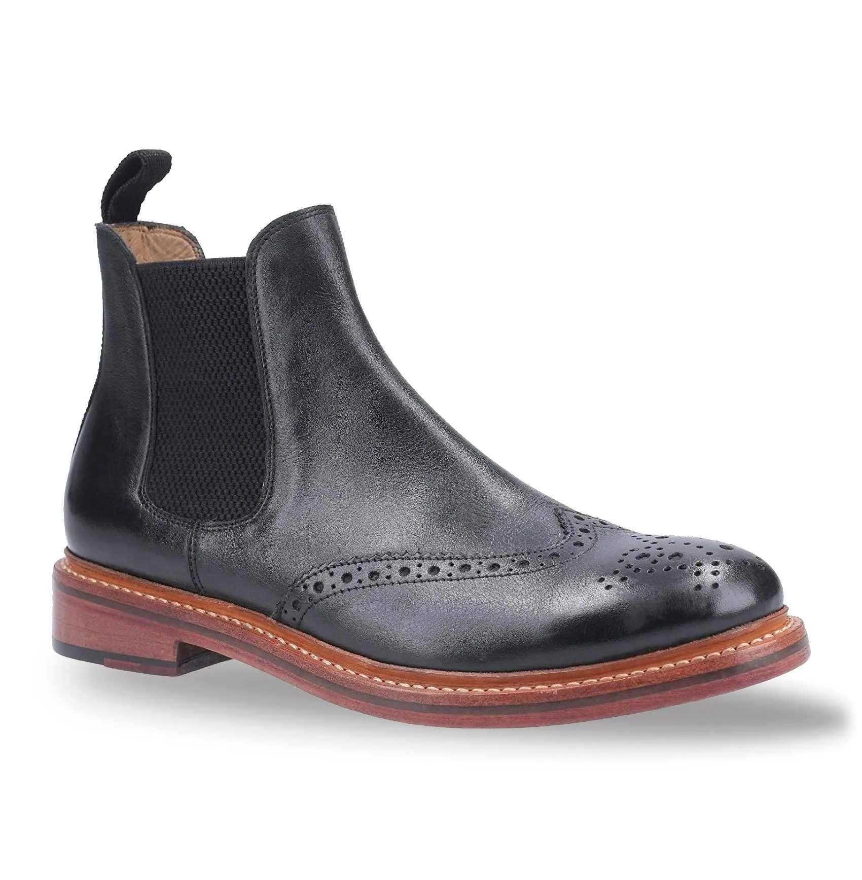 Cotswold Siddington Leather Brogue Chelsea Boots