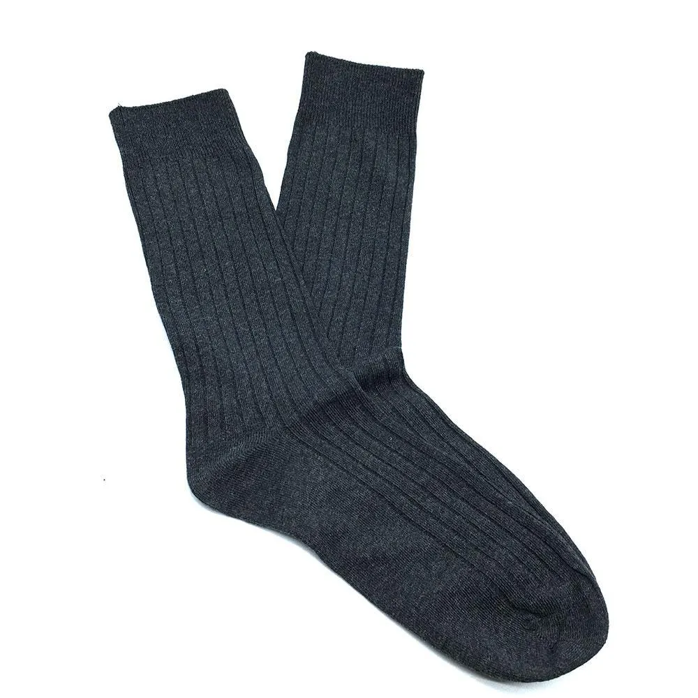 Cotton Ribbed Socks - Grey