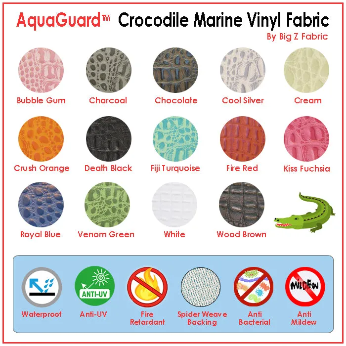 Crocodile Marine Vinyl Fabric - Auto/Boat - Upholstery Fabric / Wood Brown / By The Roll - 30 Yards