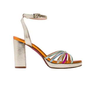 Cuple Multicolor Leather Platform Sandals