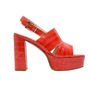 Cuple Orange Leather Platform Sandals