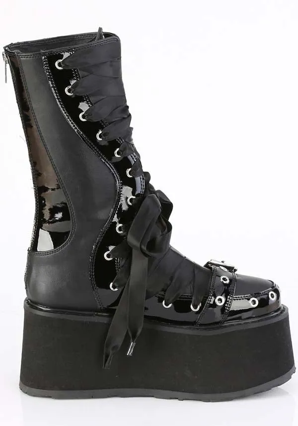 DAMNED-120 [Black/Patent] | PLATFORM BOOTS [PREORDER]