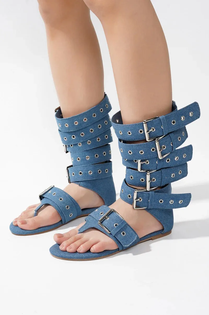 Denim Buckled Trendy Sandal