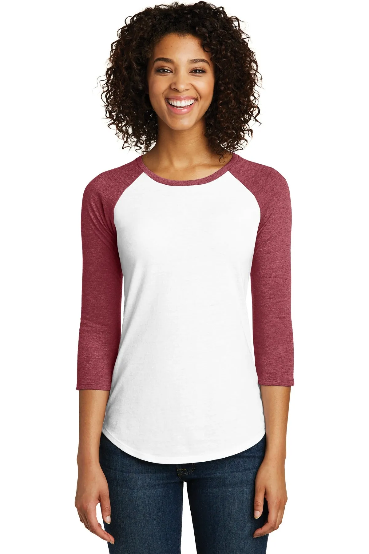 District® Women's Fitted Very Important Tee® 3/4-Sleeve Raglan. DT6211