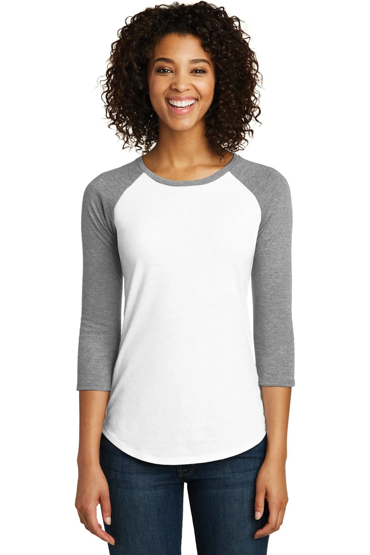 District® Women's Fitted Very Important Tee® 3/4-Sleeve Raglan. DT6211