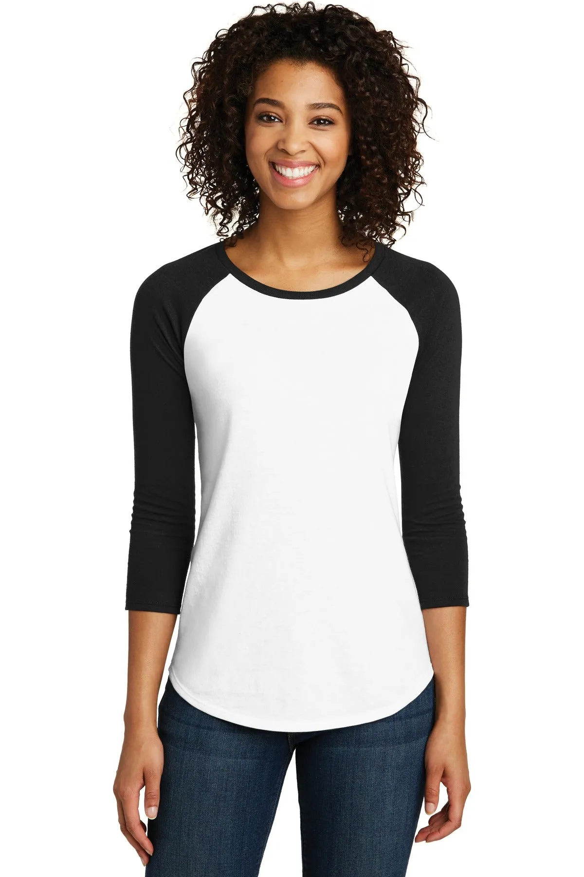 District® Women's Fitted Very Important Tee® 3/4-Sleeve Raglan. DT6211