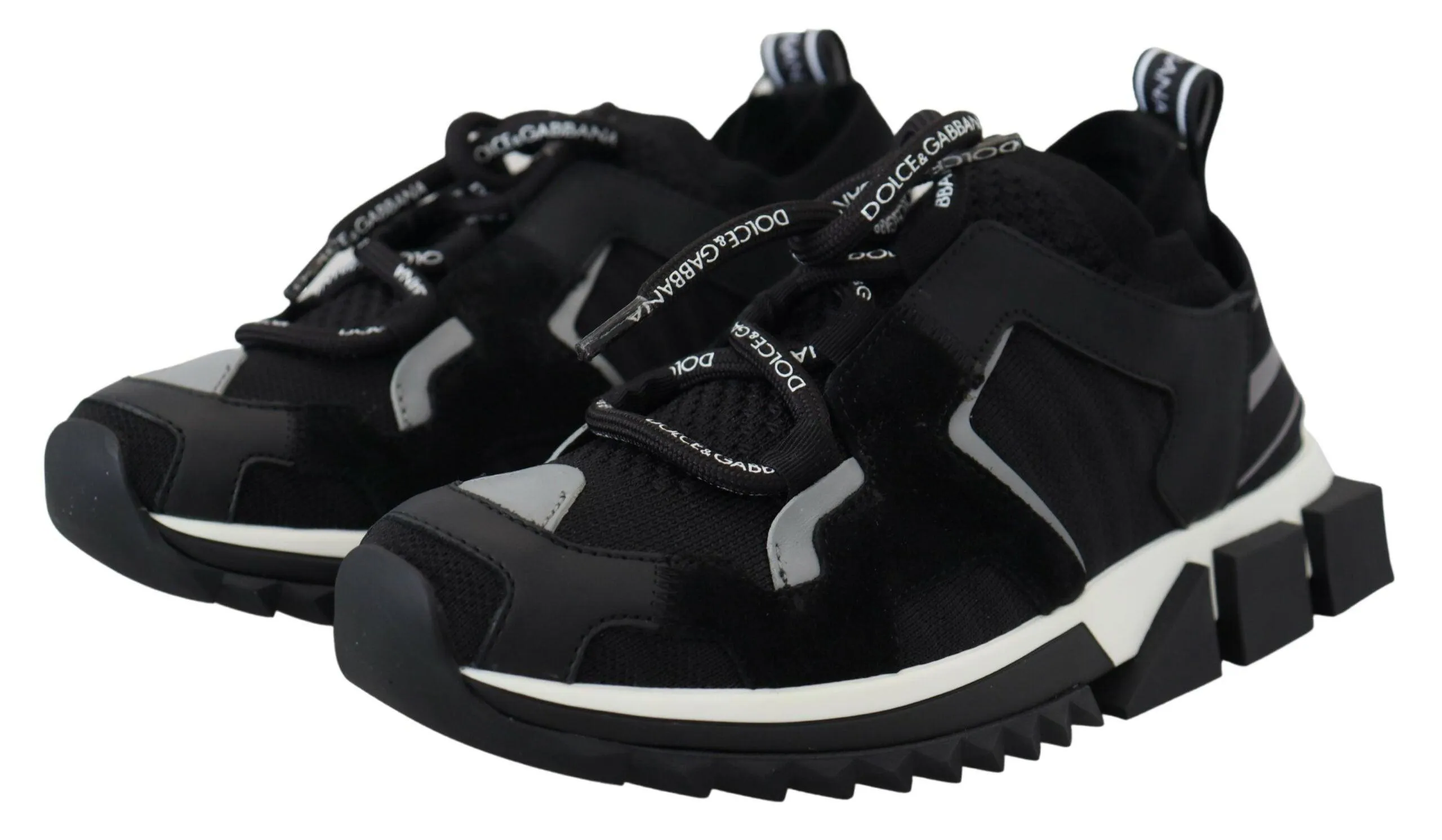 Dolce & Gabbana Black Mesh Sorrento Trekking Sneakers Shoes