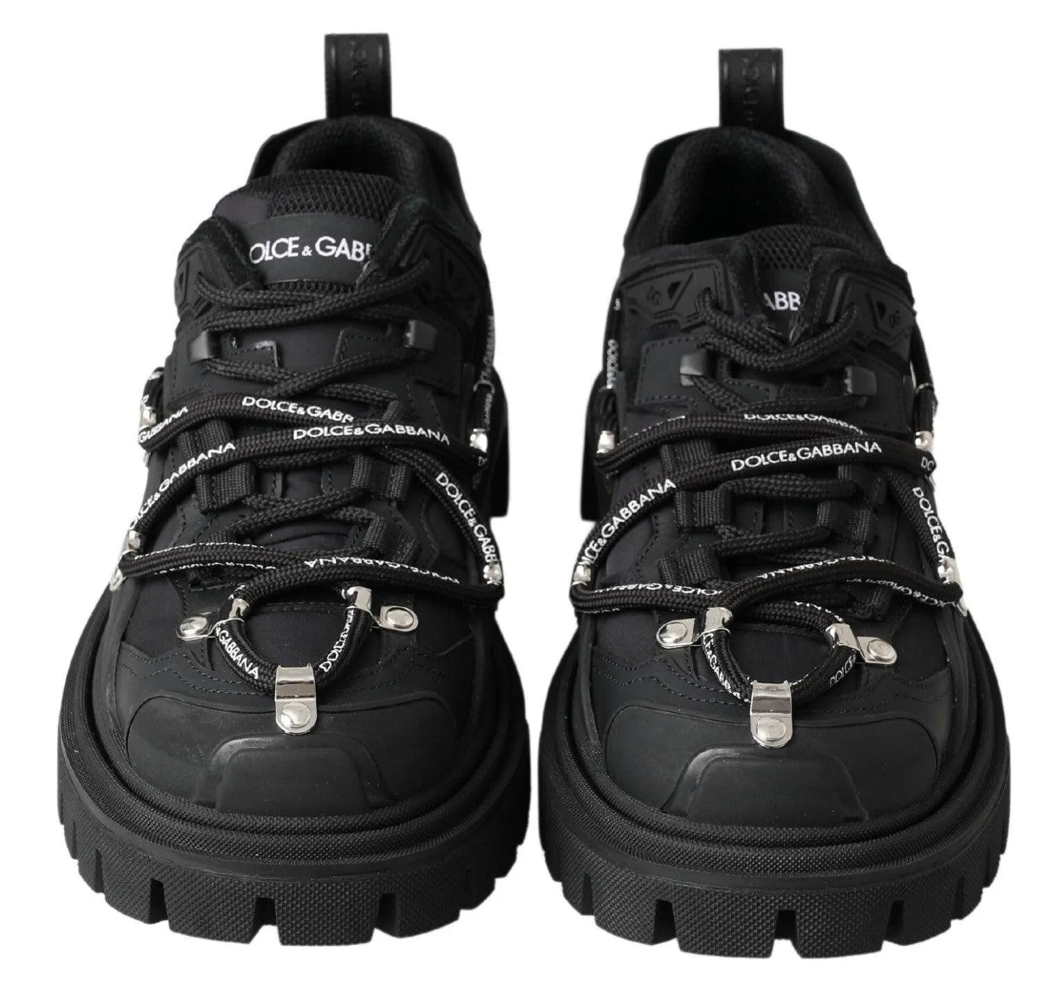 Dolce & Gabbana Black Trekking Derby Logo Sneakers