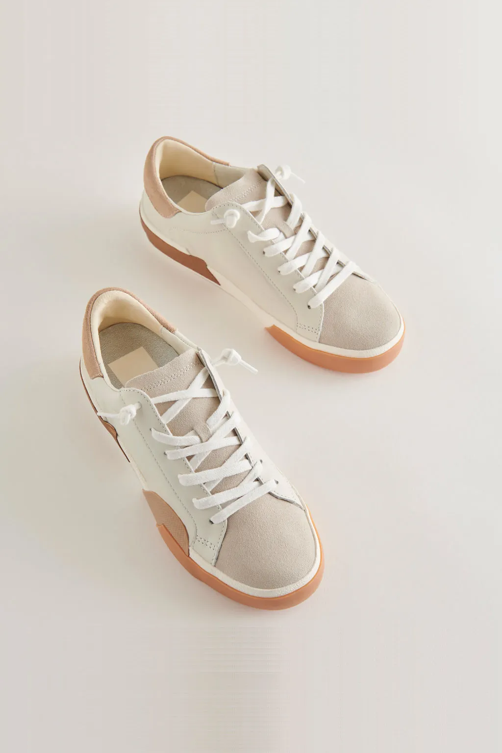 Dolce Vita Zina Leather Sneakers in White Tan