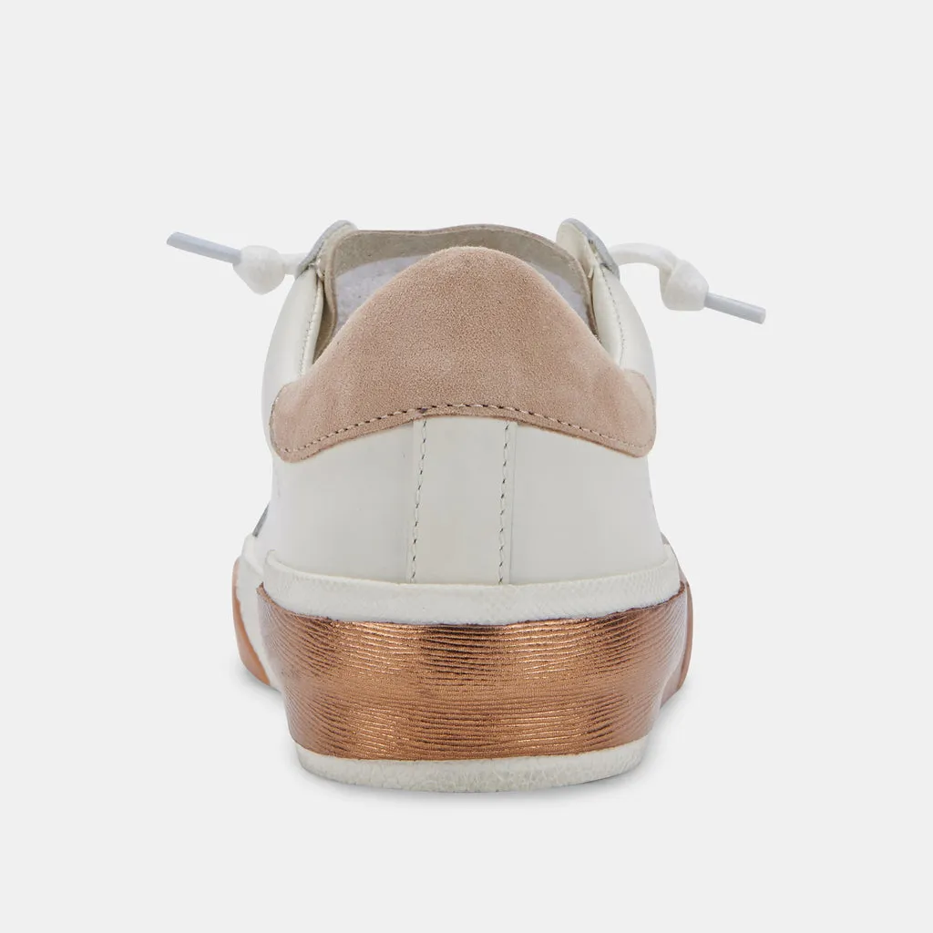 Dolce Vita Zina Leather Sneakers in White Tan