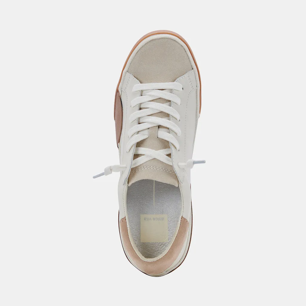 Dolce Vita Zina Leather Sneakers in White Tan