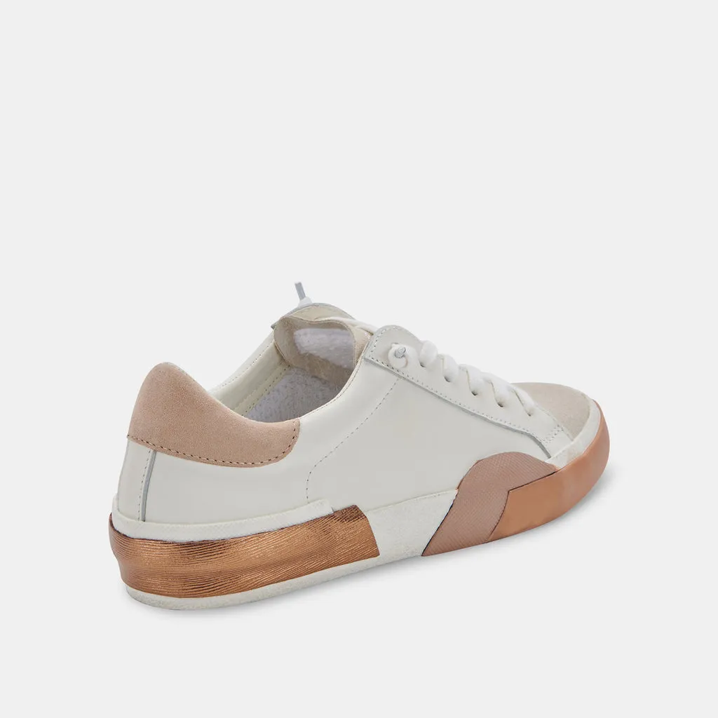 Dolce Vita Zina Leather Sneakers in White Tan