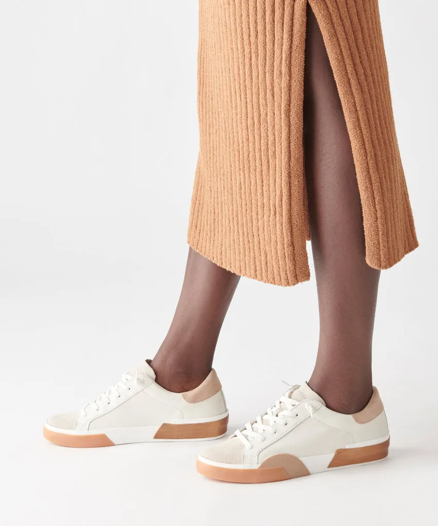 Dolce Vita Zina Leather Sneakers in White Tan